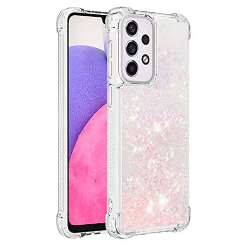 KBIKO-zxl Kompatibel mit Samsung Galaxy A33 5G Glitzer Hülle,Mädchen Glitzern Handyhülle,Paillette Flüssigkeit Clear Silikon Schutzhülle für Samsung Galaxy A33 5G.Silver Pink YBL von KBIKO-zxl