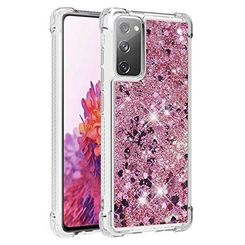 KBIKO-zxl Kompatibel mit Samsung Galaxy S20 FE 5G Glitzer Hülle,Mädchen Glitzern Handyhülle,Paillette Flüssigkeit Clear Silikon Schutzhülle für Galaxy S20 FE 2022 / S20 FE 4G.Rose Gold YBL von KBIKO-zxl