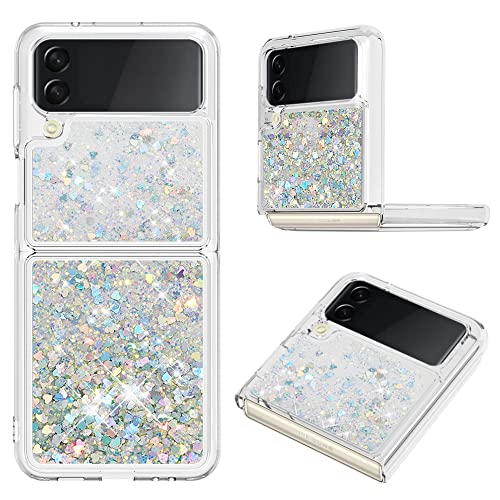 KBIKO-zxl Kompatibel mit Samsung Galaxy Z Flip 3 Hülle, [Silver Back] Mädchen Glitzern Kratzfest Hülle, Leicht Cover Silikon Anti-Fingerabdruck Schutzhülle für Galaxy Z Flip 3.Silver YBL von KBIKO-zxl