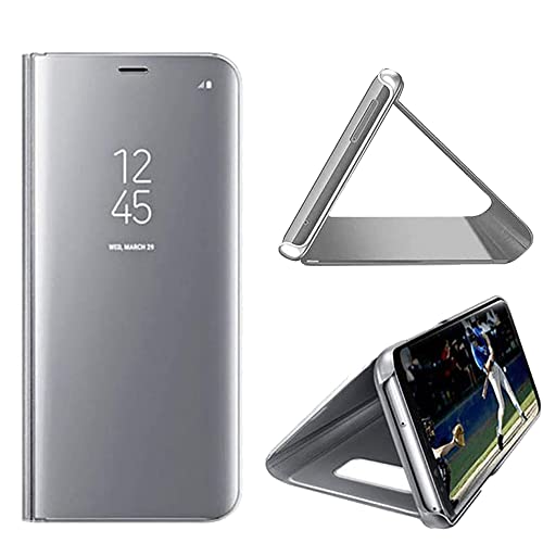 KBIKO-zxl Kompatibel mit Xiaomi Mi 12 Lite Hülle, Spiegel Design Bookstyle Make-up Klare Sicht Fenster Ständer Schutzhülle Männer Frauen Flip Cover Hülle für Xiaomi Mi 12 Lite Spiegel Silber QH KBIKO-zxl Kompatibel mit Xiaomi Mi 12 Lite Hülle, Spiegel Design Bookstyle Make-up Klare Sicht Fenster Ständer Schutzhülle Männer Frauen Flip Cover Hülle für Xiaomi Mi 12 Lite Spiegel Silber QH von KBIKO-zxl