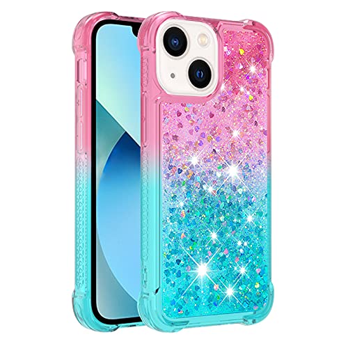 KBIKO-zxl Kompatibel mit iPhone 14 Glitzer Hülle, Mädchen Glitzern Handyhülle, Leicht Flüssigkeit Clear Back Cover rutschfest Silikon Schutzhülle für iPhone 14.Pink Blue YBJ KBIKO-zxl Kompatibel mit iPhone 14 Glitzer Hülle, Mädchen Glitzern Handyhülle, Leicht Flüssigkeit Clear Back Cover rutschfest Silikon Schutzhülle für iPhone 14.Pink Blue YBJ von KBIKO-zxl