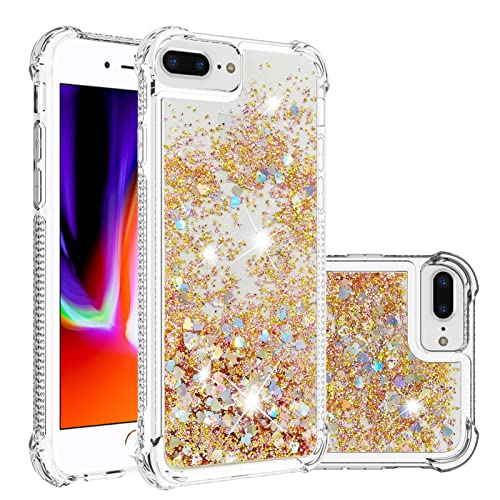 KBIKO-zxl Kompatibel mit iPhone 7 Plus Glitzer Handyhülle, Hülle Flüssig Treibsand Mädchen Frauen Glitter Quicksand Weich TPU Bumper Silikon Schutzhülle für iPhone 8 Plus.Golden YBL KBIKO-zxl Kompatibel mit iPhone 7 Plus Glitzer Handyhülle, Hülle Flüssig Treibsand Mädchen Frauen Glitter Quicksand Weich TPU Bumper Silikon Schutzhülle für iPhone 8 Plus.Golden YBL von KBIKO-zxl
