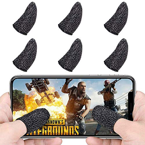 KBNIAN Mobile Game Fingersatz Gamecontroller Fingerschutzhülle 6 Stück, Anti-Schweiß-Anti-Rutsch-Fingerabdruck-Touch echt, unterstützt alle Spiele auf Android- oder iOS-Handy, PUBG, Festungsnacht von KBNIAN