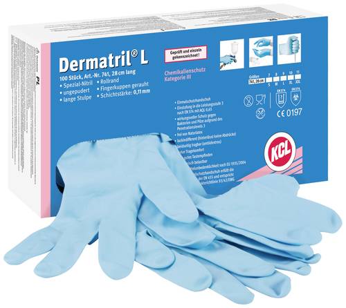 KCL Dermatril L 741 074107081C 100 St. Einweghandschuh Größe (Handschuhe): 7 EN 455 von KCL