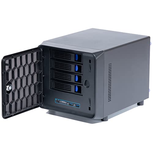 KCMconmey 4 + 1 Bay DIY NAS-Gehäuse, 4 x 2,5 Zoll / 3,5 Zoll Tray + 1 x 2,5 Zoll interner Schacht MB ITX PSU Flex Front USB 3.0 8cm Chassis Fan Hot Swap Backplane Netzwerk Attached Storage Private von KCMconmey