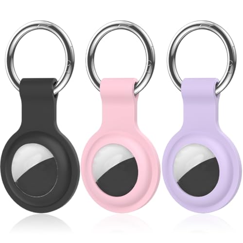 3 Stück, AirTag Hülle mit Schlüsselanhänger (Secure Holder Schutzhülle für Air Tag, Accessoire mit Kratzschutz) von KCOQINA