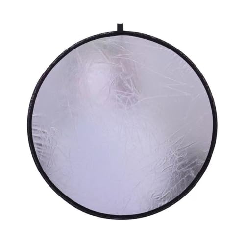 KCOQINA Scheibenreflektor, 60cm Rund Fotografie Licht Reflektor, Diffusor Fotografie, Faltbarer Faltreflektor, Silber, Polyester, Silber, Scheibe KCOQINA Scheibenreflektor, 60cm Rund Fotografie Licht Reflektor, Diffusor Fotografie, Faltbarer Faltreflektor, Silber, Polyester, Silber, Scheibe von KCOQINA