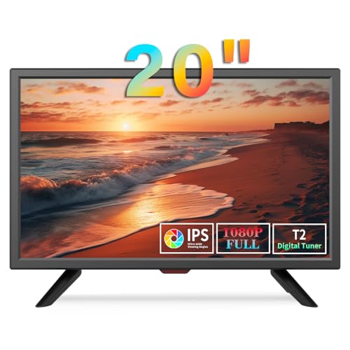 KCR 50,8 cm (20 Zoll) TV-IPS-LED-Bildschirm, digitaler DVB-T2-TV-Tuner, AV-Eingang, HDMI/VGA-Eingang, USB-Steckplatz, Fernbedienung, voller Betrachtungswinkel von KCR