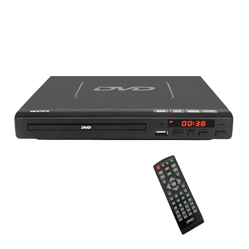 KCR DVD-Player Hdmi, DVD-Player ohne Region für die Regionen 1–6, HDMI-Ausgang, USB-Anschluss, Fernbedienung, Divx, Schwarz von KCR