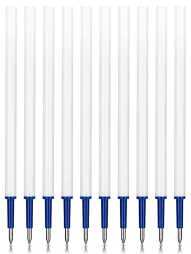 10x Radierbarer Ersatzminen Einziehbarer Blau Spitze 0,5mm,Höhe 11 cm - Kompatibel mit KCasty Einziehbar Radierbarer-Stifte - Radierbare Tintenrolle Thermosensitive Tinte von KCatsy
