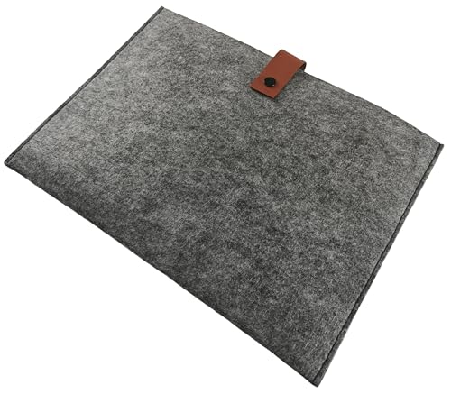 Tablet-Tasche aus Filz – Tablet-Hülle/Schutzhülle & Sleeve für Tablet PC, iPad, Galaxy Tab bis 13,3" – Transporttasche aus leichtem und angenehm weichem Filz, grau von KD Essentials