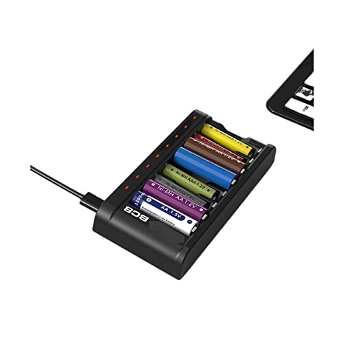 KDAWN Batterieladegerät 8Slot, intelligentes Ladegerät BC8, wiederaufladbar, 1,5 V, Li-Ion, 1,2 V, NI-Mh AA AAA, AAA-Batterien, Ladegerät für Auto, Rasenmäher, Motorrad, Boot, SUV und von Guoml