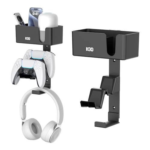 KDD 4 in 1 Controller Wandhalterung, Dual Halter Wand für Controller und Headset Halterung mit Rutsch-Pads, Abnehmbare Controller Halterung für PS3/PS4/PS5/Xbox/Pro mit Fernbedienung Halterung Schwarz KDD 4 in 1 Controller Wandhalterung, Dual Halter Wand für Controller und Headset Halterung mit Rutsch-Pads, Abnehmbare Controller Halterung für PS3/PS4/PS5/Xbox/Pro mit Fernbedienung Halterung Schwarz von KDD