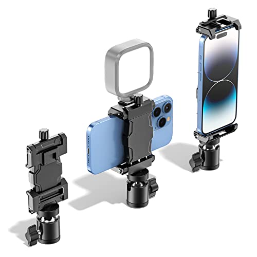KDD Handy Stativ Adapter mit Kugelkopf, 360° Drehbar Handyhalter für Stativ mit Zubehörschuh Handy Stativhalterung Smartphone Halterung für iPhone 14 13 12 Pro Max Mini Samsung Selfie-Stick(4,7-10") von KDD