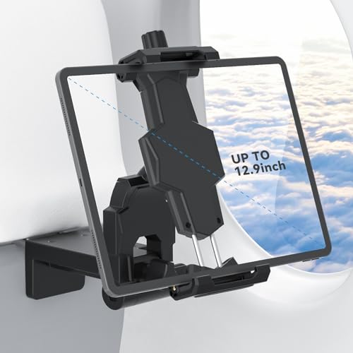 KDD Universelle Flugzeug-Tablet-Halterung, verstellbarer Reise-iPad-Telefonständer, tragbare Handyhalterung für Schreibtisch/Tablett, Tisch, Reise-Autozubehör von KDD