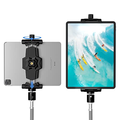 KDD iPad Halterung Adapter für Stativ, Tablet Halterung mit Kugelkopf, Tablet Halterung Stativ 360°Drehbar, Stativhalterung für iPad Pro 12.9 Air Mini 3 4 Galaxy Tab Surface Pro 8 von KDD