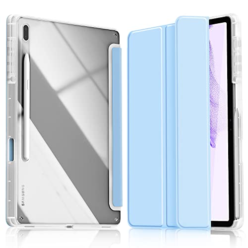 Kdely Cover für Samsung Galaxy Tab S8+ /S7 FE /S7+ 12.4 Zoll Hülle Ultradünn Schutzhülle mit Stifthalter Smart Case mit Stifthalter Auto Sleep/Wake Up Funktion - Hellblau von KDELY