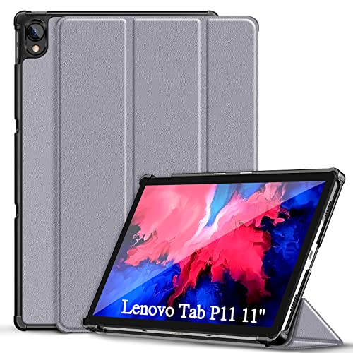 Kdely Hülle Kompatibel mit Lenovo Tab P11 2021 11 Zoll Ultra Dünn Smart Case mit Standfunktion Auto Schlafen/Wachen Funktion für Lenovo Tab P11 - Grau von KDELY