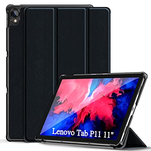 Kdely Hülle Kompatibel mit Lenovo Tab P11 2021 11 Zoll Ultra Dünn Smart Case mit Standfunktion Auto Schlafen/Wachen Funktion für Lenovo Tab P11 - Schwarz von KDELY