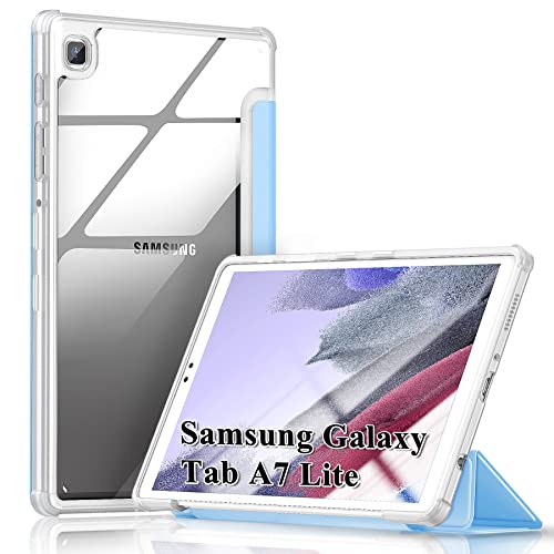 Kdely Hülle Kompatibel mit Samsung Galaxy Tab A7 Lite 8,7 Zoll 2021(SM-T225 / SM-T220), Ultra Dünn mit Standfunktion Transluzente Case Cover Schutzhülle Smart Schutzhülle - Hellblau von KDELY