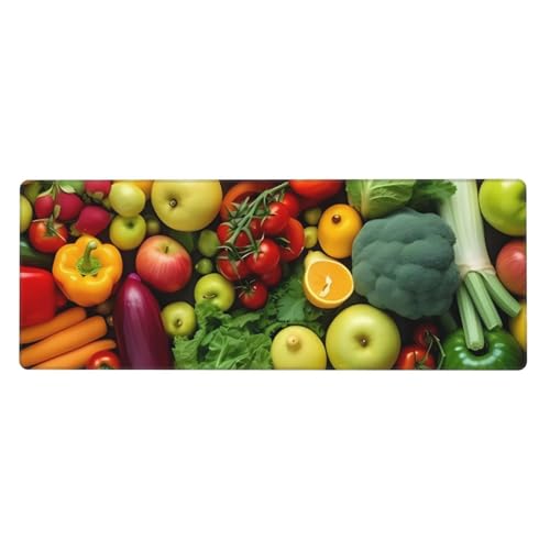 Gaming & Office Schreibtischunterlage, 800 x 300 mm, frisches Obst und Gemüse, Mauspad mit rutschfester Gummiunterseite, wasserdichte Tastatur-Mauspad, extra großes, erweitertes, langlebiges Mauspad Gaming & Office Schreibtischunterlage, 800 x 300 mm, frisches Obst und Gemüse, Mauspad mit rutschfester Gummiunterseite, wasserdichte Tastatur-Mauspad, extra großes, erweitertes, langlebiges Mauspad von KDKJEDPEAF