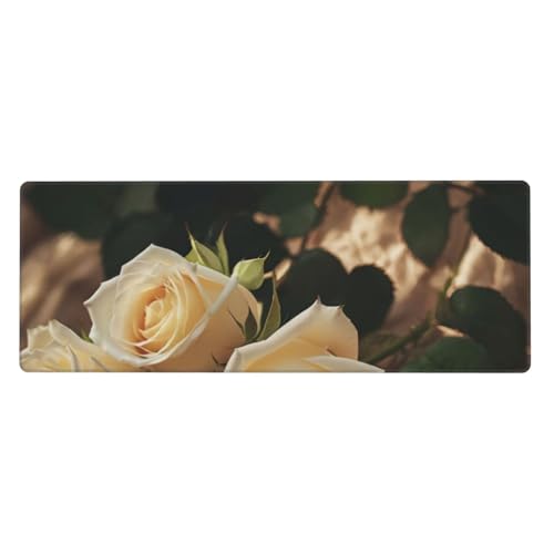 Gaming & Office Schreibtischunterlage, 800 x 300 mm, romantisches Rosenmuster, Mauspad mit rutschfester Gummiunterseite, wasserdichtes Tastatur-Mauspad, extra großes, erweitertes, langlebiges Mauspad Gaming & Office Schreibtischunterlage, 800 x 300 mm, romantisches Rosenmuster, Mauspad mit rutschfester Gummiunterseite, wasserdichtes Tastatur-Mauspad, extra großes, erweitertes, langlebiges Mauspad von KDKJEDPEAF