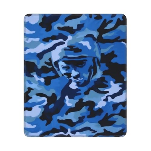 KDKJEDPEAF Game Ready Mauspad, Blau, Camouflage-Druck, 30 x 25 cm, rutschfeste Gummiunterseite für Gaming und Design von KDKJEDPEAF