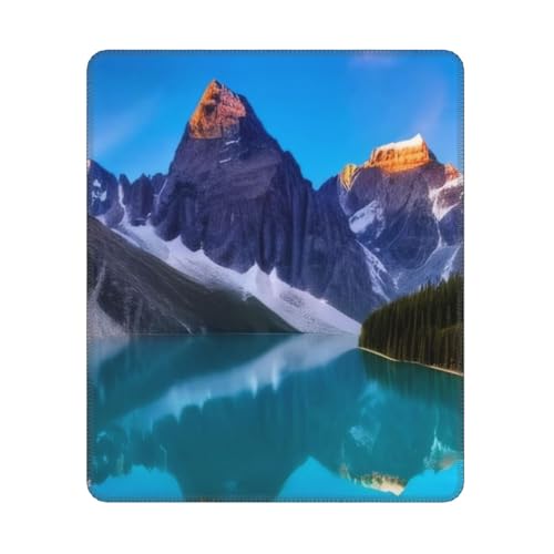 KDKJEDPEAF Game Ready Mauspad, Motiv: See, Berge, Landschaft, Druck, 30 x 25 cm, rutschfeste Gummiunterseite für Gaming und Design von KDKJEDPEAF