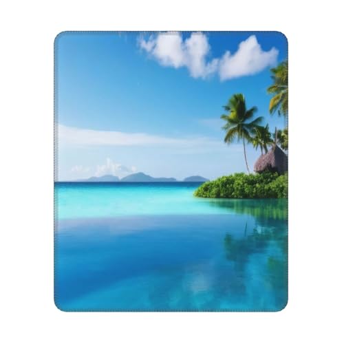 KDKJEDPEAF Game Ready Mauspad, schöne Insel im Meer, bedruckt, 30 x 25 cm, rutschfeste Gummiunterseite für Gaming und Design von KDKJEDPEAF