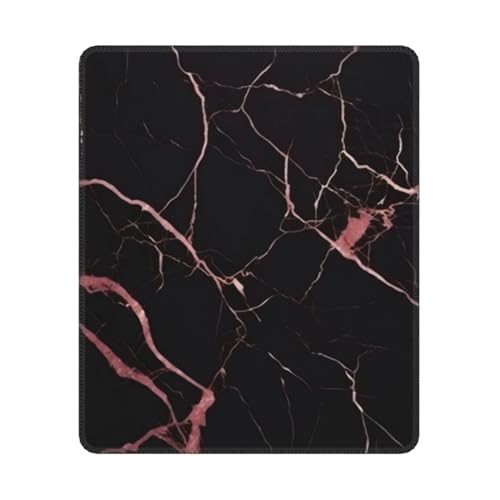 KDKJEDPEAF Game Ready Mauspad, schwarz, rotgold, Marmor-Druck, 30 x 25 cm, rutschfeste Gummiunterseite für Gaming und Design von KDKJEDPEAF