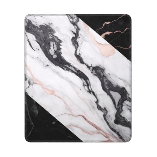 KDKJEDPEAF Game Ready Mauspad, schwarz-weiß, Marmor-Druck, 30 x 25 cm, rutschfeste Gummiunterseite für Gaming und Design von KDKJEDPEAF