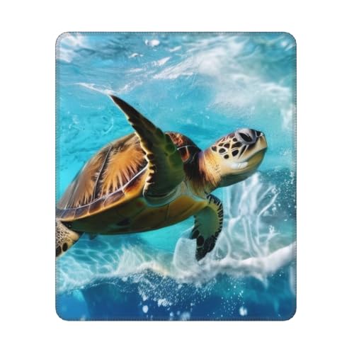 KDKJEDPEAF Game Ready Mauspad mit Meeresschildkröten-Druck, 30 x 25 cm, rutschfeste Gummiunterseite für Gaming und Design von KDKJEDPEAF