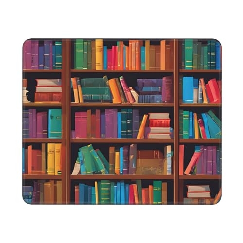 KDKJEDPEAF Mauspads für Spiele, Bibliothek, Bücherregal, Druck-Mauspad, fortschrittliches Computer-Mauspad, 30 cm x 25 cm, stabile rutschfeste Gummiunterseite (horizontal) von KDKJEDPEAF