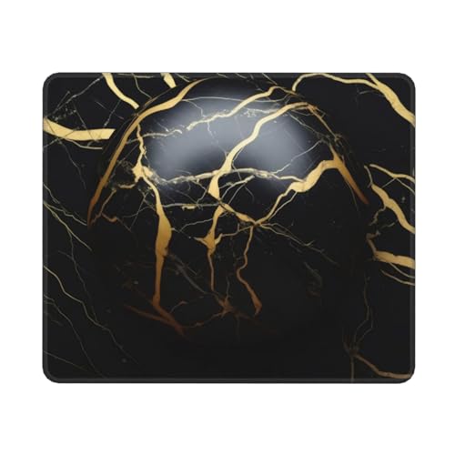KDKJEDPEAF Mauspads für Spiele, schwarzer Marmor-Druck, fortschrittliches Computer-Mauspad, 30 cm x 25 cm, stabile rutschfeste Gummiunterseite (horizontal) von KDKJEDPEAF