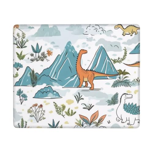 Lustiges Mauspad für Schreibtisch, Dinosaurier-Walking-Druck, fortschrittliches Computer-Mauspad mit wasserdichter Oberfläche und stabiler, rutschfester Gummiunterseite (horizontal) von KDKJEDPEAF