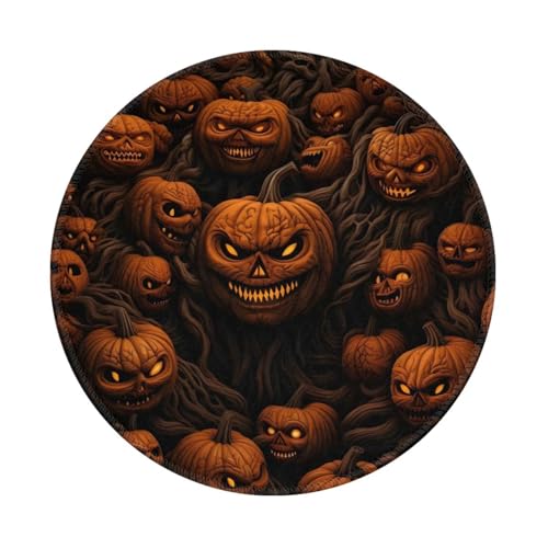 Runde Halloween-Mauspads, 20 cm, rutschfest, für Gaming, Büro und Zuhause, mit kleiner Größe und glatter Oberfläche von KDKJEDPEAF