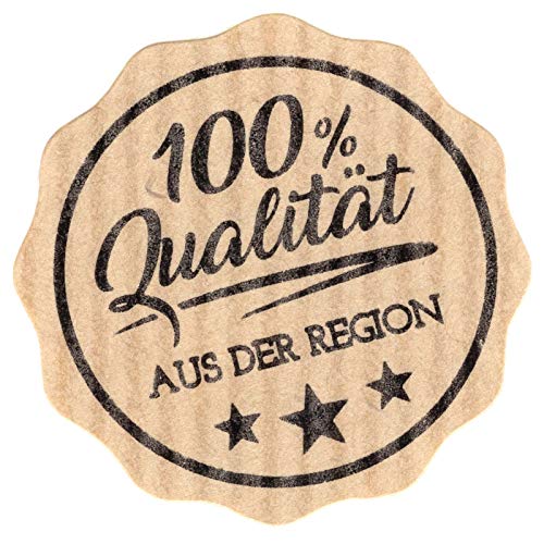 100 Etiketten Aufkleber Qualität aus der Region braun Natural Bois 35 mm von KDS