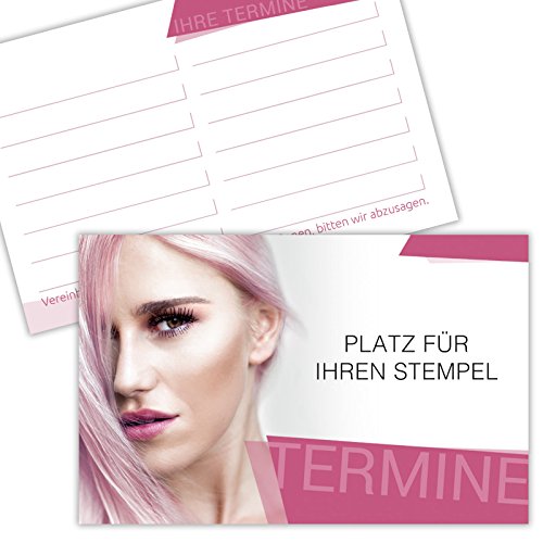 100 Terminkarten Kundenkarten Friseur Haardesign Hairstylist 350g Karton gut beschreibbar mit Stempelfeld von KDS