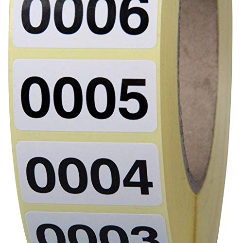 1000 Stück Etiketten leuchtrot fortlaufend nummeriert Haftpapier 38 x 23 mm von KDS