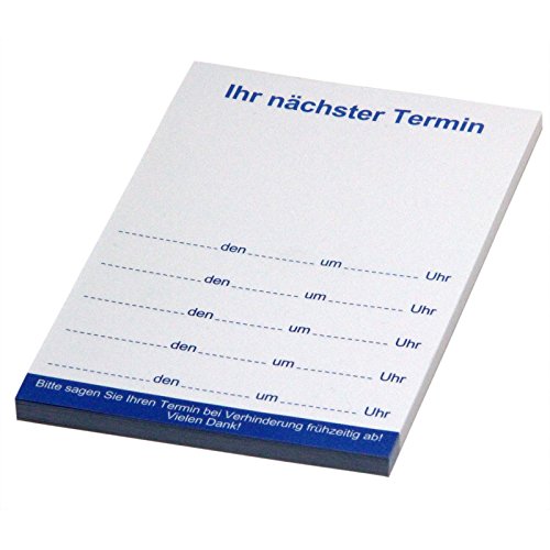 KDS 1 Stück blaue Terminblöcke nächster Termin/Terminkarten 74x105 mm, Terminzettel, Terminblock 40 Blatt KDS 1 Stück blaue Terminblöcke nächster Termin/Terminkarten 74x105 mm, Terminzettel, Terminblock 40 Blatt von KDS