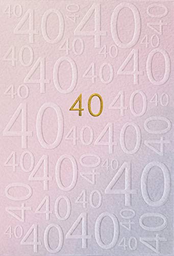 KE - 40. Geburtstagskarte für Frauen, DIN B6 Format, inkl. Umschlag - Rosa Motiv Klappkarte 176x125mm von KE
