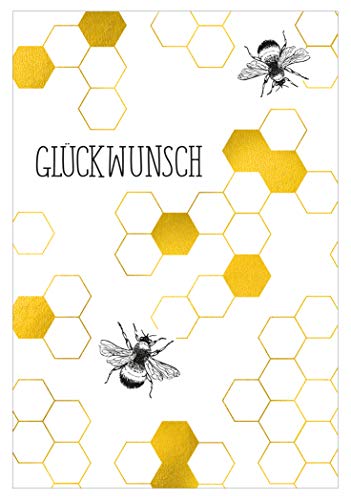 KE - B6 Geburtstagskarte mit Wildblumensamen & Innendruck, inkl. Umschlag - Motiv: Glückwunsch von KE