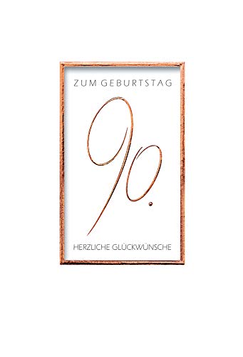 KE - Premium 90. Geburtstagskarte, DIN B6 Format, Inklusive Umschlag - Hochwertige Klappkarte, Motiv Edel von KE