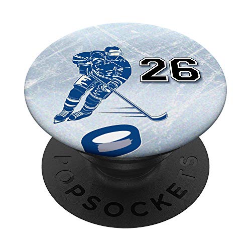 26 Eishockey Nummer Spieler Design #26 PopSockets PopGrip: Ausziehbarer Sockel und Griff für Handys/Tablets mit Tauschbarem Top von KEANNS Eishockeynummern Spieler Geschenke