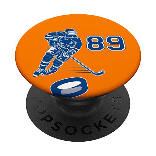 89 Eishockey Nummer Spieler Design #89 - PopSockets Ausziehbarer Sockel und Griff für Smartphones und Tablets von KEANNS Eishockeynummern Spieler Geschenke