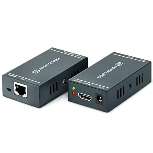 KEBENES HDMI Extender 165ft Prolonger 50m HDMI Cat5e/Cat6 Câble HD 1080p HDMI RJ45 Ethernet Adaptateur Signal Transmission Extender Support Fonction D'apprentissage EDID POC von KEBENES