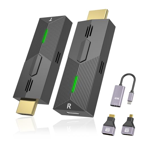 Wireless HDMI Transmitter und Receiver, 2.4G/5G 1080P Funkübertragung Plug & Play Extender zum Streamen von Video und Audio von Laptop/PC/TV-Box auf Monitor/TV/Projektor (30m) von KEBENES