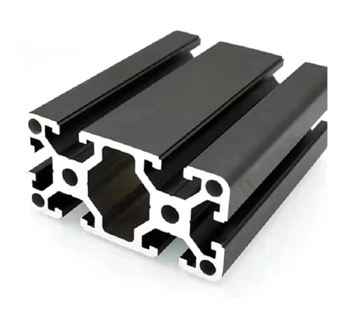 1 STÜCK 4080 Watt Aluminiumprofil Europäischer Standard-Extrusionsrahmen 4080 Watt Schwere Linie Linearschiene 3 mm Wandstärke Industrielle Werkbank(4080W-Black,500mm) von KEBLIN
