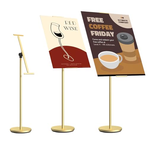Infoständer Höhenverstellbar, Präsentationsständer für den Außenbereich Plakatständer Flyerständer Prospektständer Panelhöhenverstellung23.5 - 39.4 Zoll, Displayständerhöhe 53.55 -63Zoll(Gold) Infoständer Höhenverstellbar, Präsentationsständer für den Außenbereich Plakatständer Flyerständer Prospektständer Panelhöhenverstellung23.5 - 39.4 Zoll, Displayständerhöhe 53.55 -63Zoll(Gold) von KEBMCHN