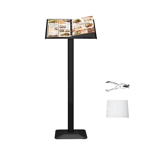 KEBMCHN Infoständer schwarz (19,3x13,78 Zoll) Menü-Präsentationsständer, Wegweiser, Plakat Schilder Aufsteller, Speisekarten Werbeständer als Ordner oder als Präsentationsständer（Schwarz） von KEBMCHN